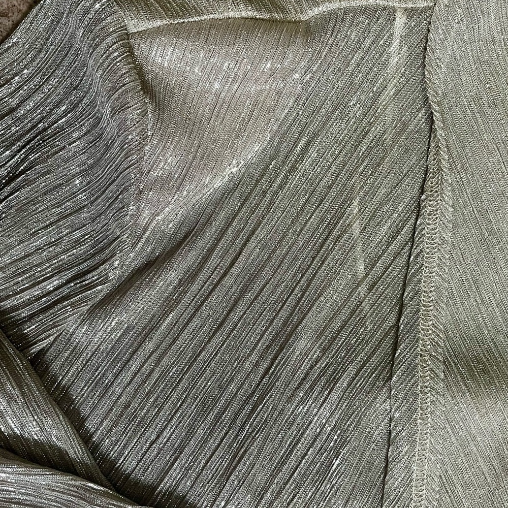 JM Collection Metallic Silver Cardigan - Picture 6 of 8